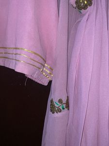 Elegant Pink Embroidered Gown