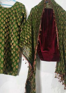 Punjabi kurta dupatta with velvet salwar