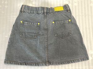 Denim Button-Front Skirt