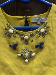 Embellished Crop Blouse with Bell Sleeves