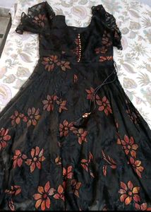 Black Gown With Butterfly Sleeves