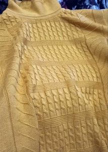 Mustard Cable Knit Turtleneck Sweater