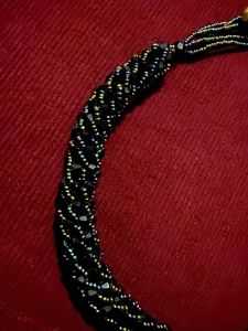 Elegant Black Beaded Necklace