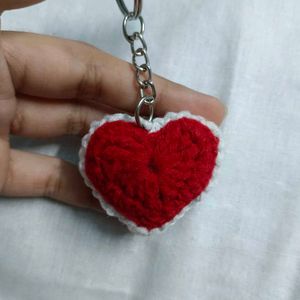Crochet Heart Keychain