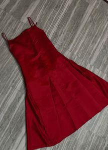 Elegant Red Spaghetti Strap Dress