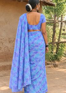 Vibrant Blue &amp; Purple Saree of 1
