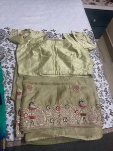 Elegant green saree