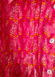 Vibrant Pink Printed Button-Up Shirt