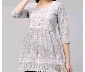 Grey Embroidered Kurta