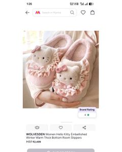 sanrio hello kitty fleece indoor room slippers