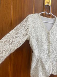 Elegant White Lace Blouse