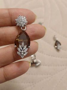brown Gemstone Jewellery Set