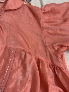 Beautiful Peach Embroidered Kurta