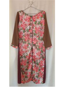 Brown Floral Print Kurta Top