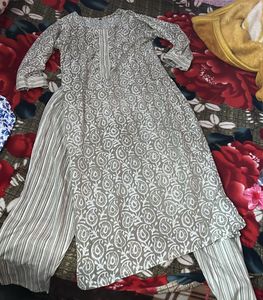 Elegant Printed Kurta with Palazzo Set
