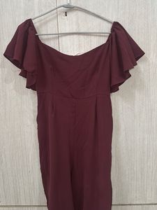 Chic Maroon Off-Shoulder Jumpsuit