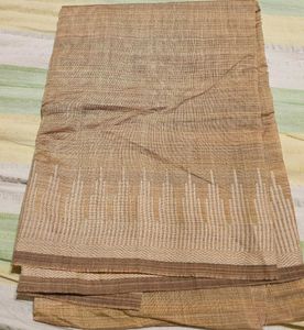 coffee brown silk cotton saree