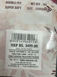 New- Dollar Thermals Double Bed Blanket