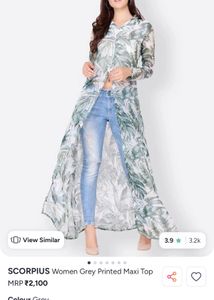 SCORPIUS Women Grey Printed Maxi Top