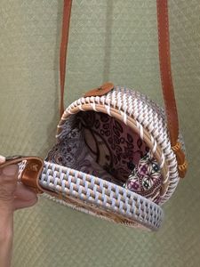 Imported from Bali Round Rattan Crossbody Bag