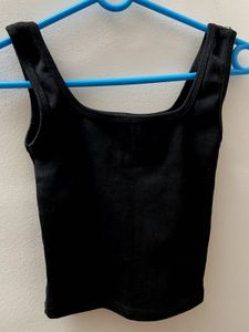 Black Ribbed Tank Top