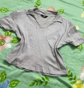max Ribbed  V-Neck Top