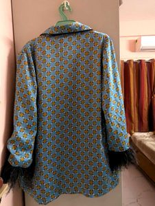 🌟🌐ZARA BLUE PRINT BLAZER KIMONO JACKET 🌟🌐