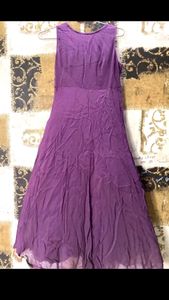pure fabric girls anarkali with lace border