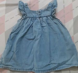 Cute Embroidered Denim Dress for 9 mnths baby