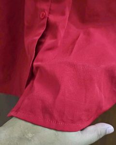 Red Ruffle Collar Top