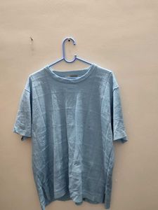 Light Blue Textured Short Sleeve Top