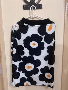 Trendy Floral Print Long Sleeve Top with skirt