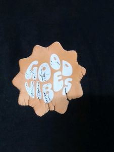 Black T-Shirt with "Good Vibes" Graphic