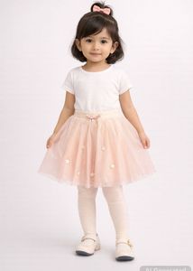 Cute Pink Tulle Skirt attached Legging