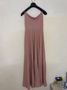 Elegant Pink Cowl Neck Slit Maxi Dress