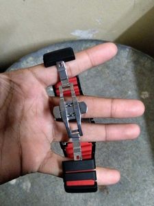 NIKE trending watch black and red strap