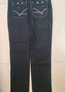 Dark Black Denim Jeans