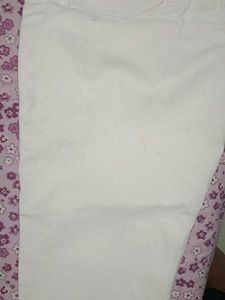 Cream Colored Pants with Side Stripe