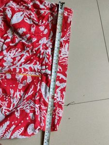 Red Tropical Print Shorts
