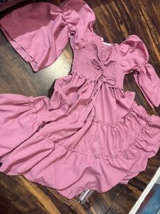 Pink Ruffled Mini Dress