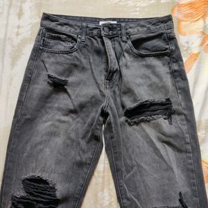 Forever21 Ripped Black Wash Jeans