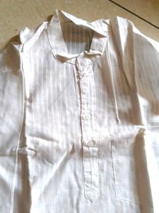 Mens White Cotton Pajama Set