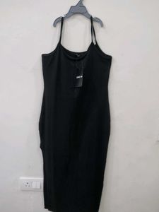Black Spaghetti Strap Midi Dress