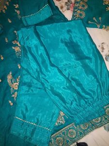 Seagreen Embellished Kurta Set with Dupatta