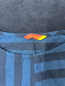Blue Striped Cotton Kurta