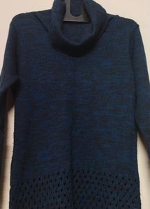 High Neck Long Woolen Sweater