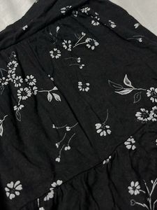 Black Floral Mini skirt