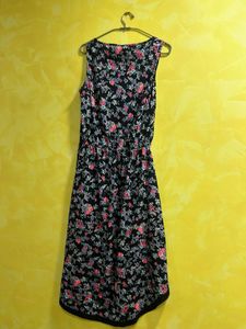 floral high low cut dress