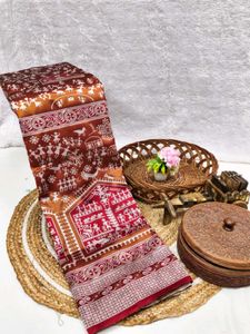 Ethnic Saree with Folk Art Print