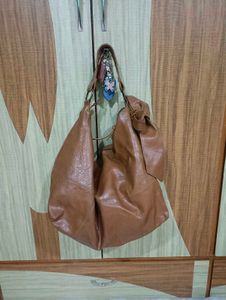 Chic Brown Leather Hobo Bag